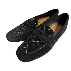 Donald Pliner Women's Bel Kid Suede Loafers Black Womens Size 7M